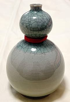 Amazon.co.jp: 大堀相馬焼 大陶窯 走り駒図 貫入柄 瓢箪型 青磁